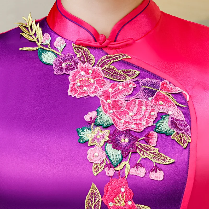 Oversize 5XL 6XL Embroider Vintage Ladies Chinese Style Dress Classic Qipao Stage Show Elegant Female Handmade Button Cheongsam
Oversize 5XL 6XL Embroider Vintage Ladies Chinese Style Dress Classic Qipao Stage Show Elegant Female Handmade Button Cheongsam