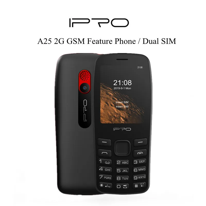 

Destaque Telefon IPRO A25 2G GSM Feature Phone Dual SIM 1000mAh Battery Flashlight Espanol Mobile Phone Teléfono Inteligente