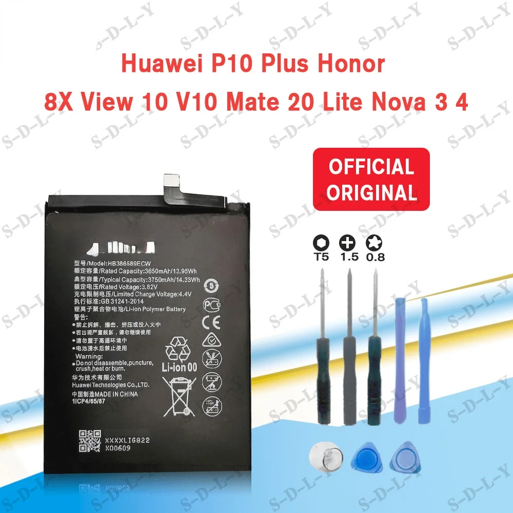 Оригинальный аккумулятор HB386589ECW для Huawei Nova3 Nova3i Nova 5T P10 Plus Honor Play Nova 4 V10 Maimang 7 Honor20 Honor 20S 3750 мАч
Оригинальный аккумулятор HB386589ECW для Huawei Nova3 Nova3i Nova 5T P10 Plus Honor Play Nova 4 V10 Maimang 7 Honor20 Honor 20S 3750 мАч