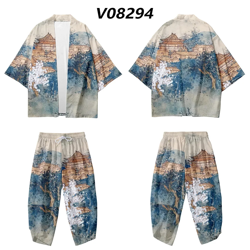 Landscape Painting Printed Japanese Yukata Women Men Kimono Cropped Pants 2Pcs Harajuku Cardigan Haori Clothing
Landscape Painting Printed Japanese Yukata Women Men Kimono Cropped Pants 2Pcs Harajuku Cardigan Haori Clothing