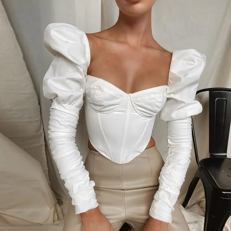 Echoine Puff Sleeve Long Sleeve White Blouse Shirt Top Women Sexy Square Neck Elegant Vintage Blouse Top Party Clubwear Hot
Echoine Puff Sleeve Long Sleeve White Blouse Shirt Top Women Sexy Square Neck Elegant Vintage Blouse Top Party Clubwear Hot
