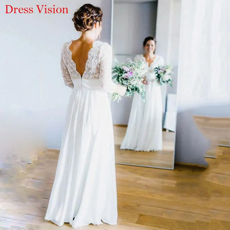 New Style Lace V-neck Backless Wedding Dress Prom Party Robe De Soirée De Mariage Longue Formal Simple свадебное платье
New Style Lace V-neck Backless Wedding Dress Prom Party Robe De Soirée De Mariage Longue Formal Simple свадебное платье
