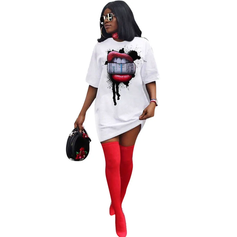 Plus Size Oversized T Shirt Dress Women Lip Dollar Print Tunic Mini Dress Ladies Streetwear Loose Casual Dresses Drop Shipping
Plus Size Oversized T Shirt Dress Women Lip Dollar Print Tunic Mini Dress Ladies Streetwear Loose Casual Dresses Drop Shipping