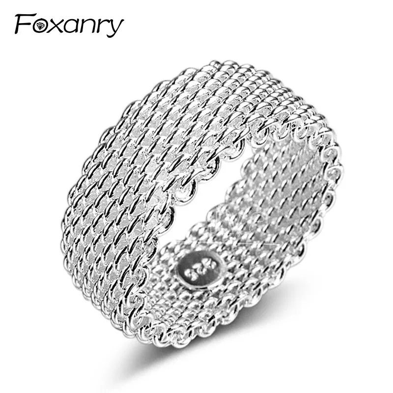 Лидер продаж кольца Foxanry серебряного цвета ручной работы для женщин и пар