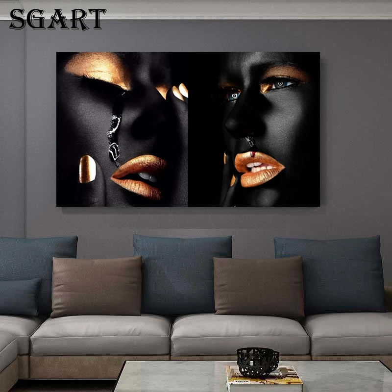 African Art Black And Gold Woman Oil Painting On Canvas Cuadros Posters And Prints Scandinavian Wall Art Picture For Living Room
African Art Black And Gold Woman Oil Painting On Canvas Cuadros Posters And Prints Scandinavian Wall Art Picture For Living Room