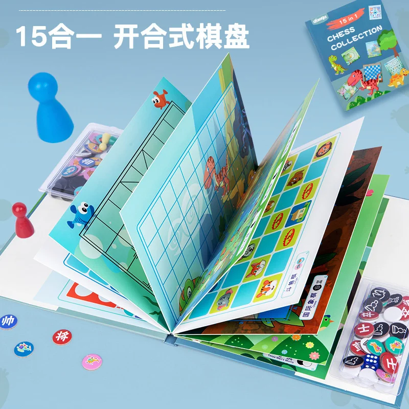 15 In 1 Opening And Closing Chessboard Book Multifunctional Chess Cartoon Pattern Paper Puzzle Set for Kids Personalized Jigsaw
15 In 1 Opening And Closing Chessboard Book Multifunctional Chess Cartoon Pattern Paper Puzzle Set for Kids Personalized Jigsaw