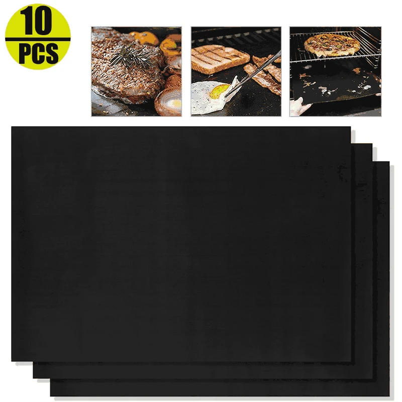 10PCS Non-stick BBQ Grill Mat 40*33cm Baking Mat Cooking Grilling Sheet Heat Resistance Easily Cleaned Kitchen For Party
10PCS Non-stick BBQ Grill Mat 40*33cm Baking Mat Cooking Grilling Sheet Heat Resistance Easily Cleaned Kitchen For Party