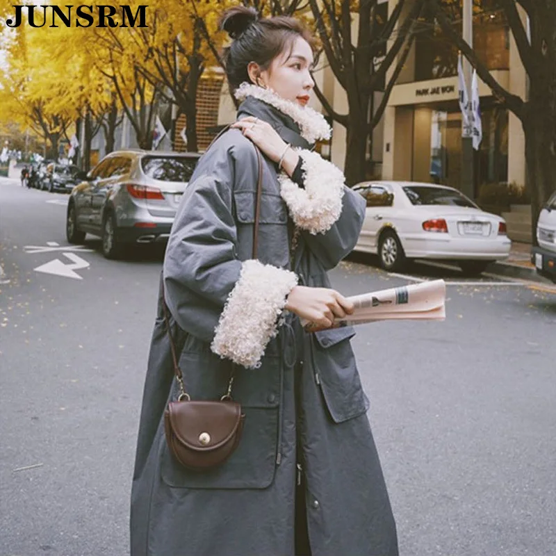 Oversized Stand Collar Slim Waist Jacket Women Winter Lamb Wool Liner Thicken Long Parka Full Sleeve Big Pocket Coat Overcoat
Oversized Stand Collar Slim Waist Jacket Women Winter Lamb Wool Liner Thicken Long Parka Full Sleeve Big Pocket Coat Overcoat