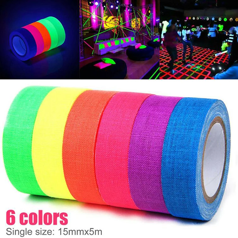 6pcs/Set Fluorescent Tape UV Blacklight Reactive Glow in The Dark Tape Neon Gaffer Tape Safety Warning for Home Decor
6pcs/Set Fluorescent Tape UV Blacklight Reactive Glow in The Dark Tape Neon Gaffer Tape Safety Warning for Home Decor