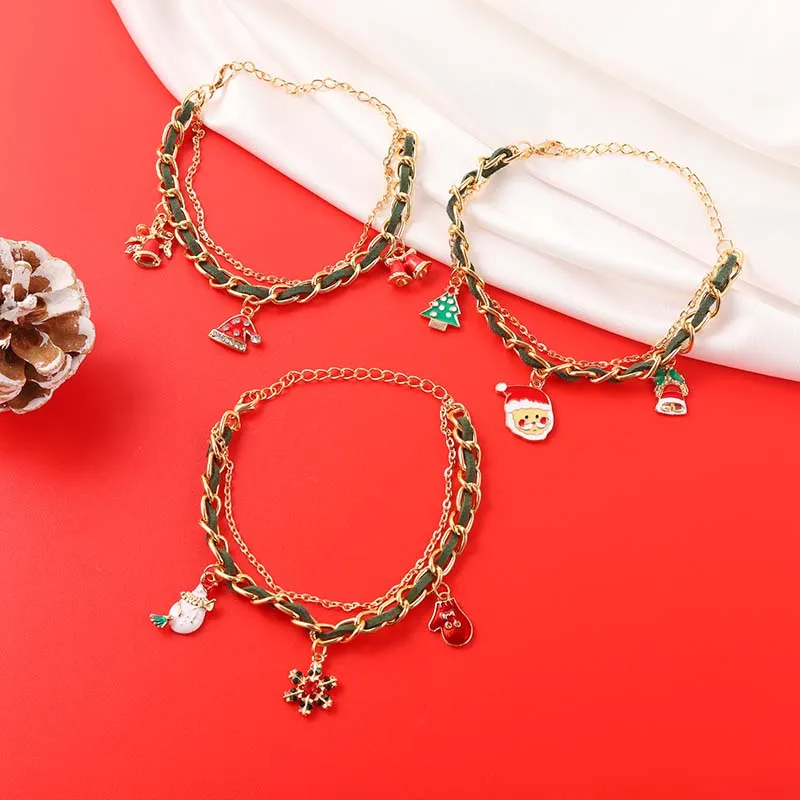 Christmas Series Bracelet Tree Red Sock Deer Bell Candy Santa Claus Bracelet Chain Snowman New Year Gift Women Jewelry Wholesale
Christmas Series Bracelet Tree Red Sock Deer Bell Candy Santa Claus Bracelet Chain Snowman New Year Gift Women Jewelry Wholesale