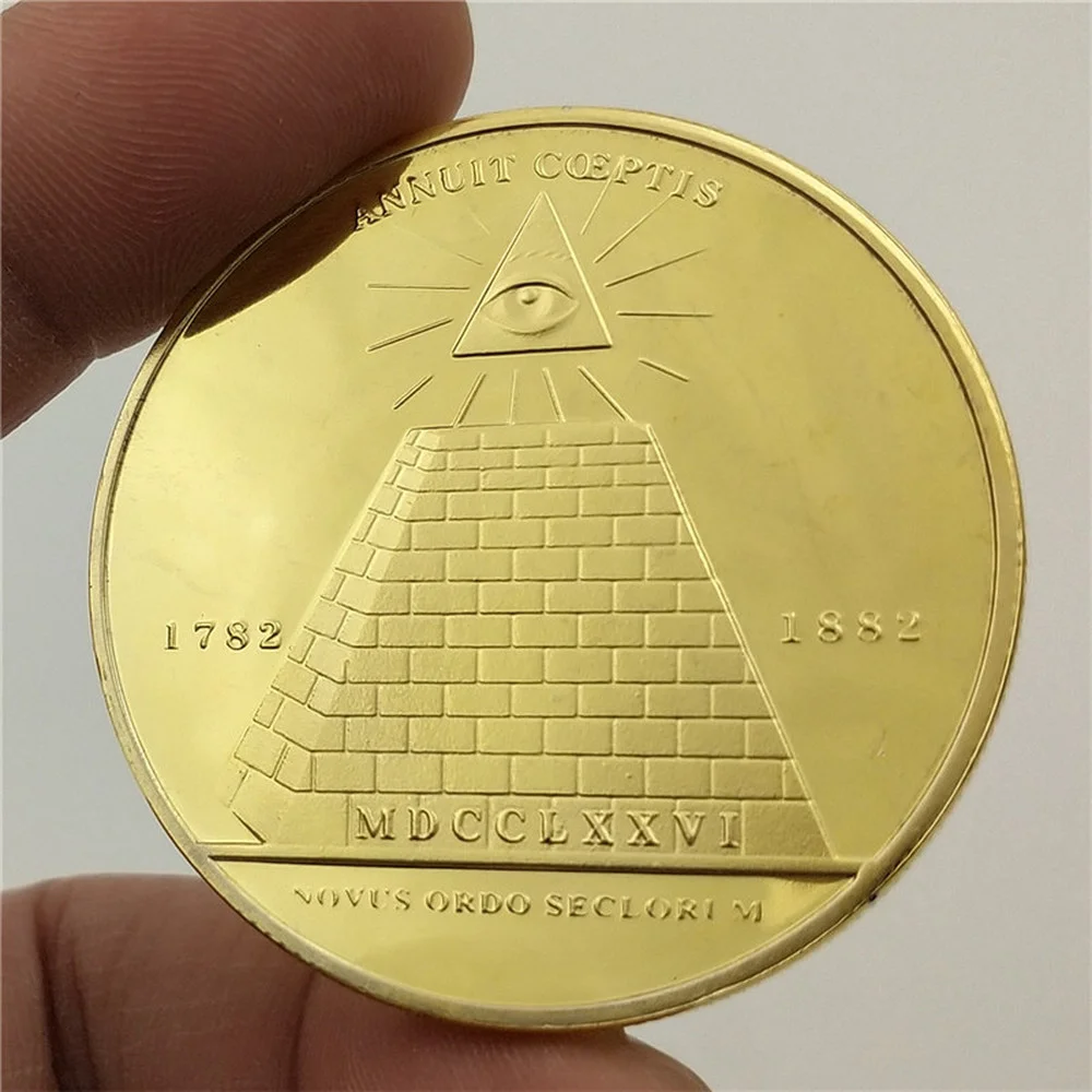Masonic Commemorative Coins European and American Faith Coins Free Masons Gold Coins Masonic Eye Coins Pyramid Coins
Masonic Commemorative Coins European and American Faith Coins Free Masons Gold Coins Masonic Eye Coins Pyramid Coins