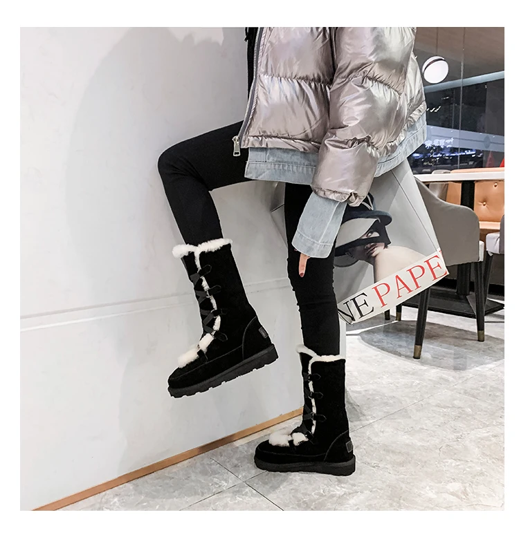 Cow Suede Mid-tube Woman Winter Snow Boots Shearling Plus Velvet Warm Comfortable Boots Buckle Strap Round Toe Black Shoes
Cow Suede Mid-tube Woman Winter Snow Boots Shearling Plus Velvet Warm Comfortable Boots Buckle Strap Round Toe Black Shoes