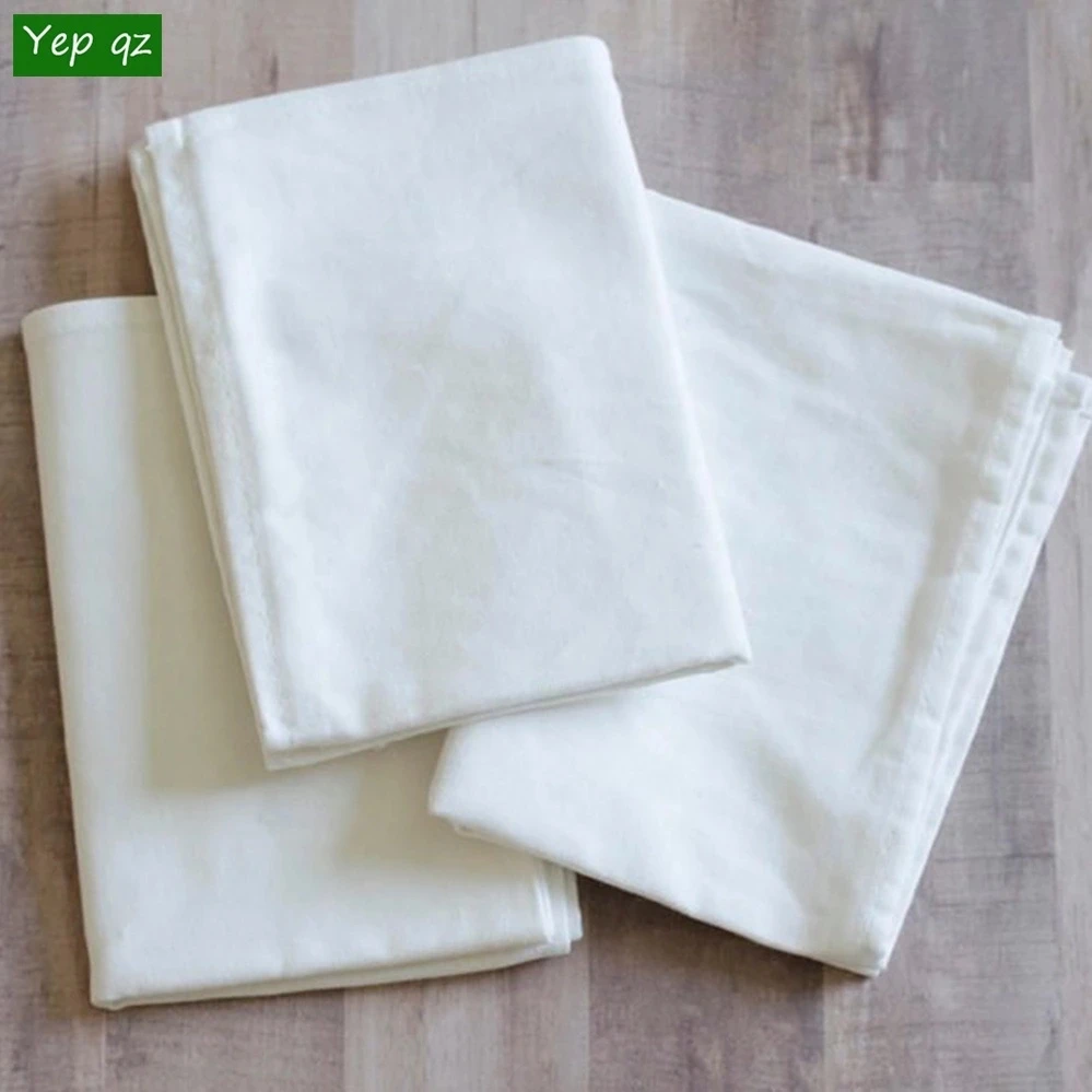

Kitchen decore 3 pcs white flour sack towels 50 x70cm cotton kitchen cloth standrad sizes table cleaning clothes