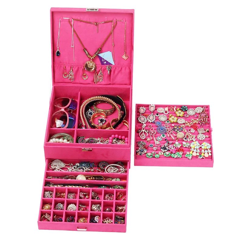 Jewelry Box With Lock Multi-Layer Princess Wooden Korean Hand Jewelry Ring Headband Earrings Jewelry Storage Large Capacity
Jewelry Box With Lock Multi-Layer Princess Wooden Korean Hand Jewelry Ring Headband Earrings Jewelry Storage Large Capacity