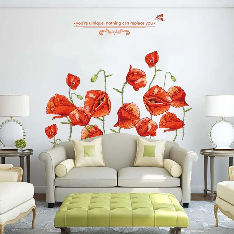 3D Red Flower Wall Stickers Living Room Bedroom Home Decor Aesthetic Art Flower Wall Decals Waterproof Vinyl Mural Removable
3D Red Flower Wall Stickers Living Room Bedroom Home Decor Aesthetic Art Flower Wall Decals Waterproof Vinyl Mural Removable
