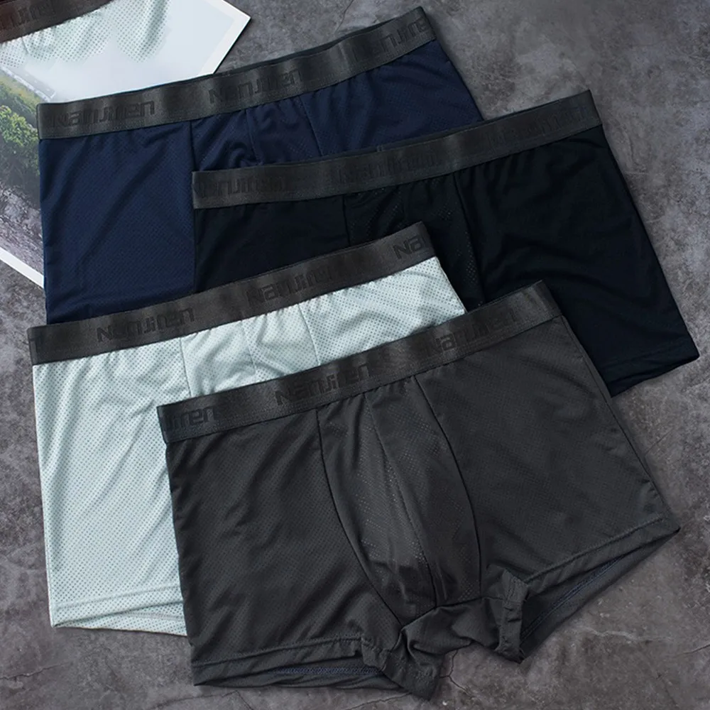 4 Pcs/lot Boxer Shorts Men Ice Silk Underwear Mesh Breathable Shorts U Convex Pouch Panties Briefs Swimming Trunks Шорты
4 Pcs/lot Boxer Shorts Men Ice Silk Underwear Mesh Breathable Shorts U Convex Pouch Panties Briefs Swimming Trunks Шорты