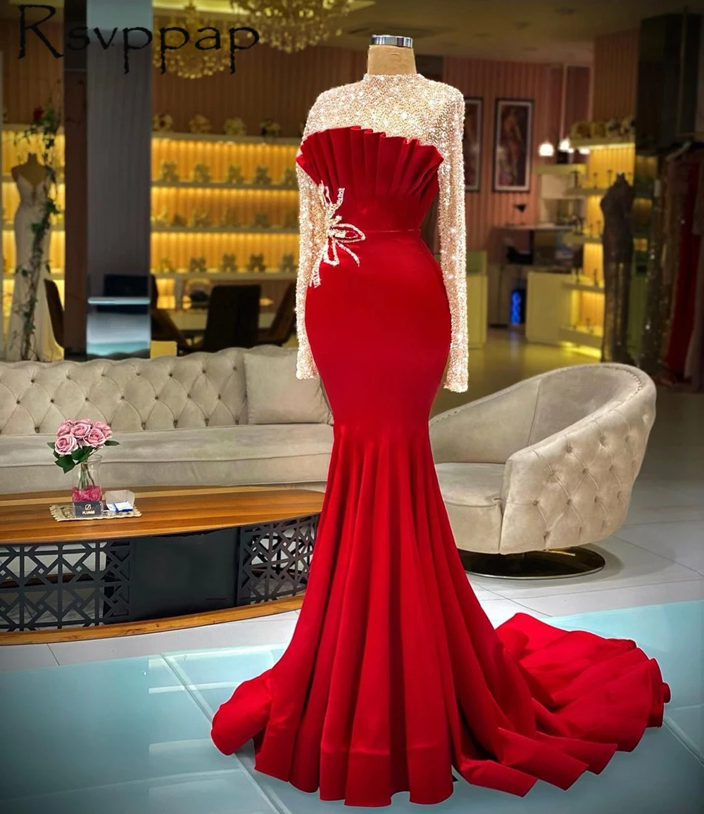 Red Mermaid Long Evening Dresses 2021 Elegant Lace Top Long Sleeves Ruffles Top Party Dress Formal Gowns
Red Mermaid Long Evening Dresses 2021 Elegant Lace Top Long Sleeves Ruffles Top Party Dress Formal Gowns