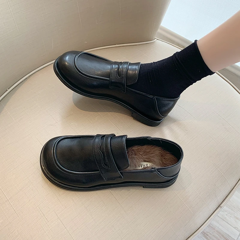 Oxford Shoes Women Winter Warm Plush Solid Leather Flat Shoes Casual Loafers Slip on Women's Flats Plush Shoes Moccasins Lady
Oxford Shoes Women Winter Warm Plush Solid Leather Flat Shoes Casual Loafers Slip on Women's Flats Plush Shoes Moccasins Lady