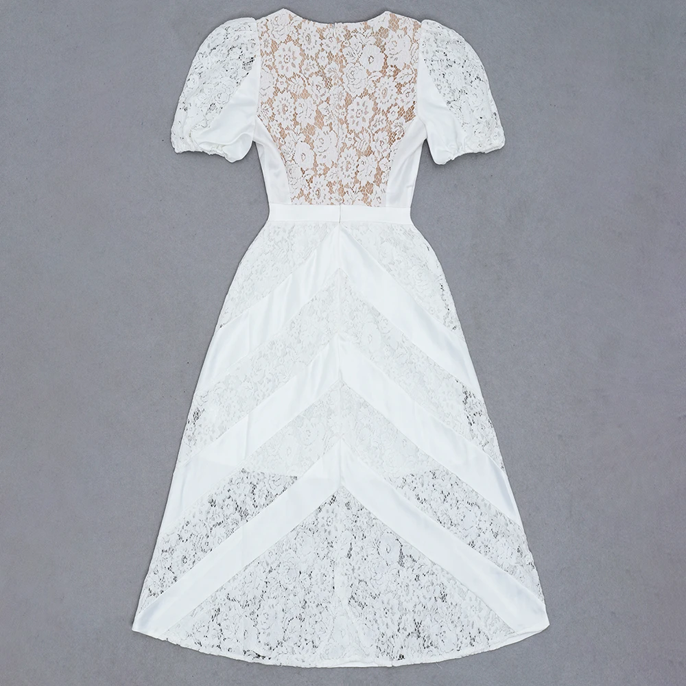 2021 New Spring Ladies Retro White Short Sleeve Hollow Lace V-neck Temperament Dresses Suitable for party Wedding
2021 New Spring Ladies Retro White Short Sleeve Hollow Lace V-neck Temperament Dresses Suitable for party Wedding