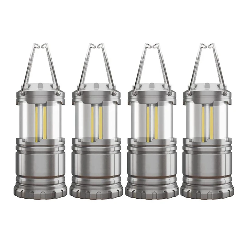 4Pack COB Camping Lantern Portable High Lumen Outdoor Camping Flashlight Torch Light Bright Survival Equipment Gear Kit
4Pack COB Camping Lantern Portable High Lumen Outdoor Camping Flashlight Torch Light Bright Survival Equipment Gear Kit