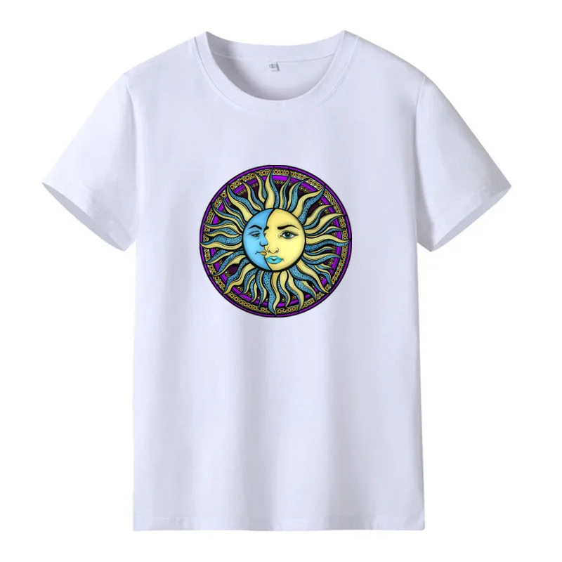 Summer cotton round neck Tshirt European American women's wear 2021 WISH sun moon print round neck short-sleeved T-shirt women
Summer cotton round neck Tshirt European American women's wear 2021 WISH sun moon print round neck short-sleeved T-shirt women