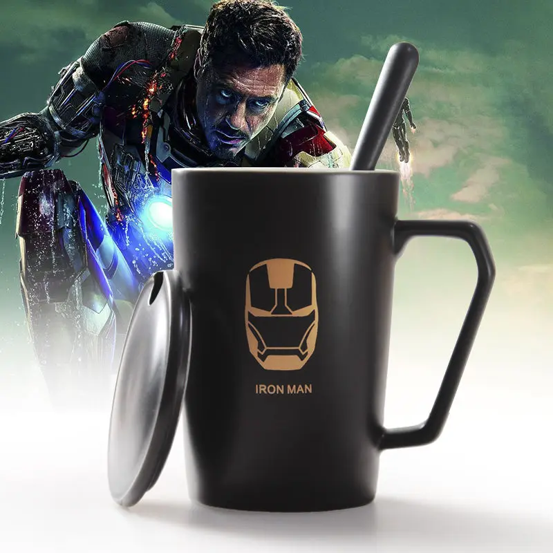 400mL Super Hero Mugs Iron Man Water Cup Coffee Milk Cup Black Fashion Ceramic Mug with Lid and Spoon Cup Gift
400mL Super Hero Mugs Iron Man Water Cup Coffee Milk Cup Black Fashion Ceramic Mug with Lid and Spoon Cup Gift