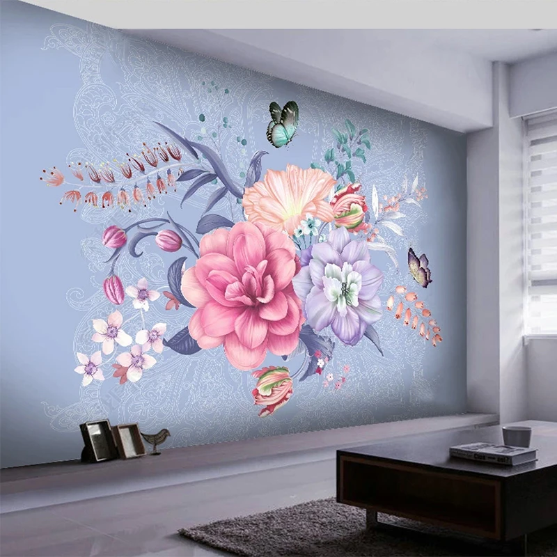 Custom Mural Wallpaper Nordic Hand Painted Flowers Butterflies Marble Wall Painting Living Room Background Wall Mural Home Decor 
Custom Mural Wallpaper Nordic Hand Painted Flowers Butterflies Marble Wall Painting Living Room Background Wall Mural Home Decor