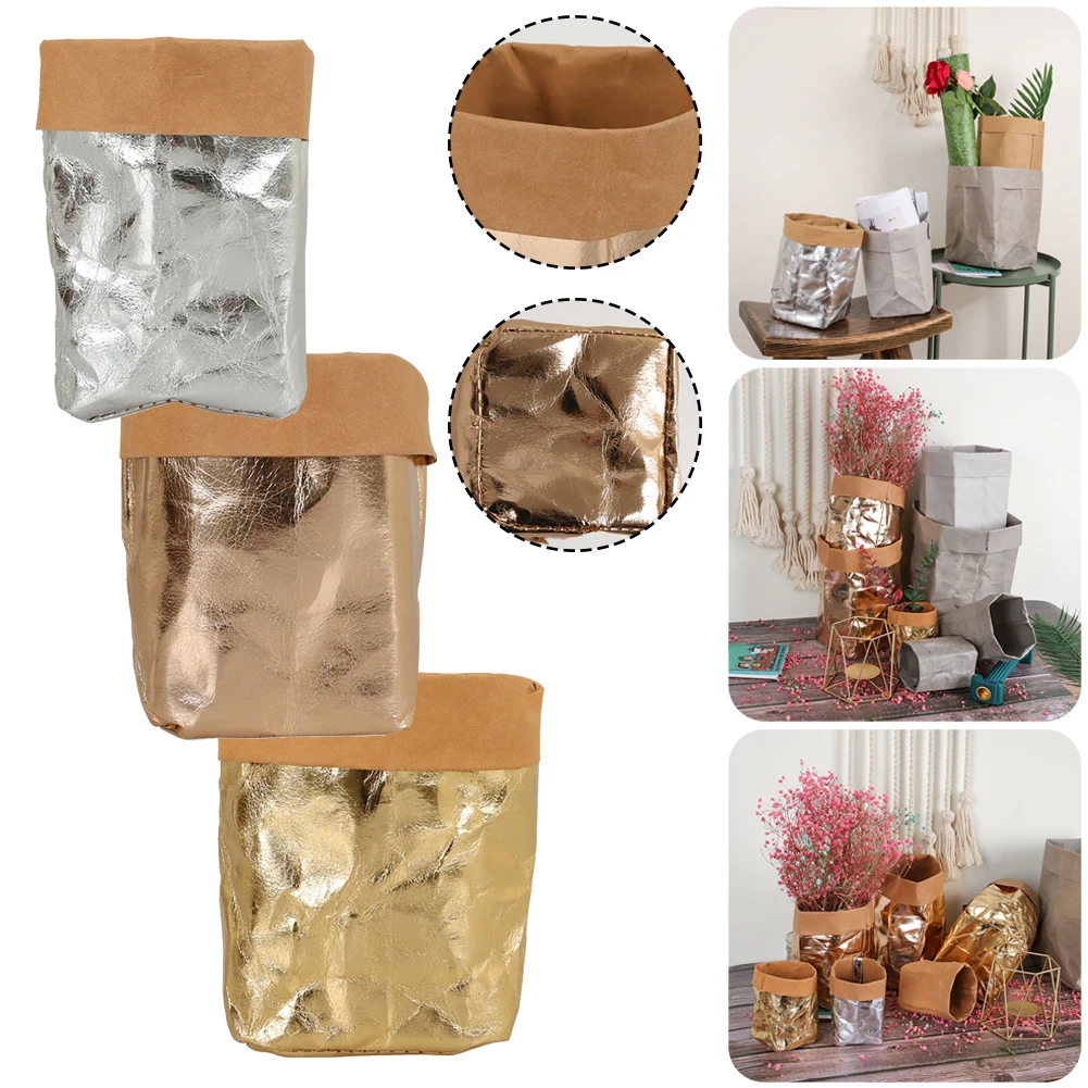 Washable Grocery Bag Kraft Paper Bags Flower Pots Planter Reusable Makeup Brush Holder Multifunction Storage Bag
Washable Grocery Bag Kraft Paper Bags Flower Pots Planter Reusable Makeup Brush Holder Multifunction Storage Bag