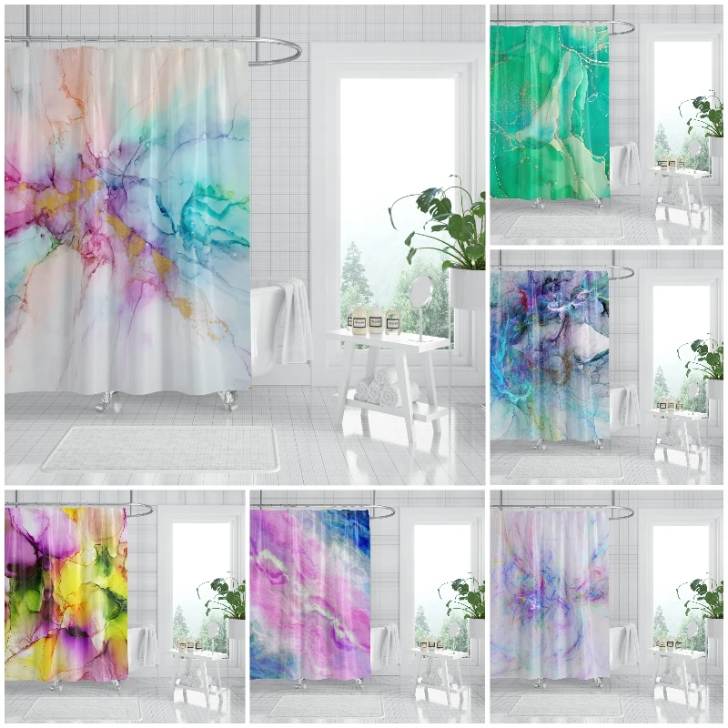 Colourful Marble Shower Curtain Bathtub Curtain Waterproof Fabric Shower Curtain Set With Plastic Hook Decor Home Bathroom 180cm
Colourful Marble Shower Curtain Bathtub Curtain Waterproof Fabric Shower Curtain Set With Plastic Hook Decor Home Bathroom 180cm