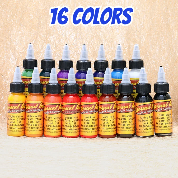 16pcs Colors Eternal Tattoo Ink Set Pigment Bottle Permanent Makeup Tattoo Pigment Art 30ml/bottle for Eyebrow Eyeliner Lip Body 
16pcs Colors Eternal Tattoo Ink Set Pigment Bottle Permanent Makeup Tattoo Pigment Art 30ml/bottle for Eyebrow Eyeliner Lip Body