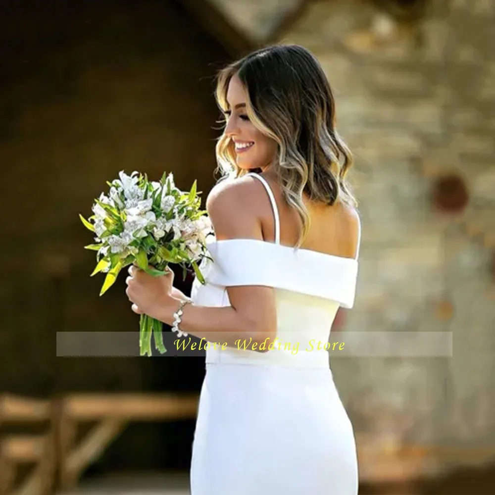Short Wedding Dress Sheath Side Slit Spaghetti Straps Backless Simple White Knee Length Jersey Boat Neck Bridal Gown
Short Wedding Dress Sheath Side Slit Spaghetti Straps Backless Simple White Knee Length Jersey Boat Neck Bridal Gown