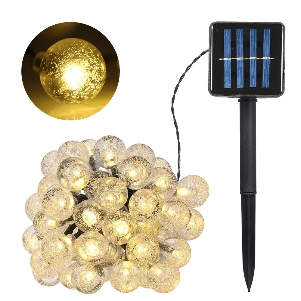 

5W 17M 100LEDs Solar Powered Energy Ball Outdoor String Light Lawn Lamp Constant Bright & Flashing Double Dual Ligh