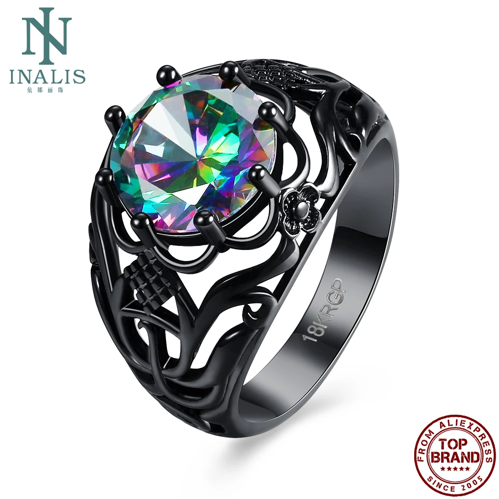 INALIS Fashion Ring For Women Pattern Hollow Out Color Round Zircon Ring Romantic Black Color Jewelry New Arrival Gift 2021
INALIS Fashion Ring For Women Pattern Hollow Out Color Round Zircon Ring Romantic Black Color Jewelry New Arrival Gift 2021
