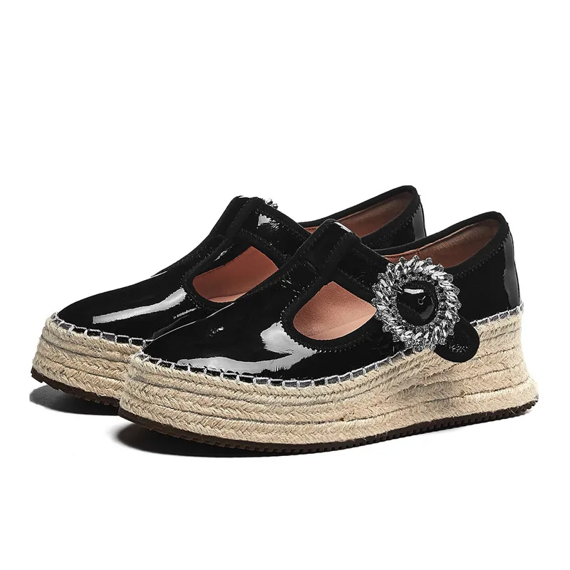 ASUMER 2020 top quality patent leather women pumps round toe buckle crystal casual shoes ladies wedges platform shoes black
ASUMER 2020 top quality patent leather women pumps round toe buckle crystal casual shoes ladies wedges platform shoes black