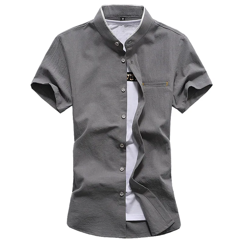 Quality Stand Collar High China New Casual Linen Cotton Short Sleeve Man's Shirt Slim Plus size M-4XL 5XL 6XL 7XL #2012
Quality Stand Collar High China New Casual Linen Cotton Short Sleeve Man's Shirt Slim Plus size M-4XL 5XL 6XL 7XL #2012
