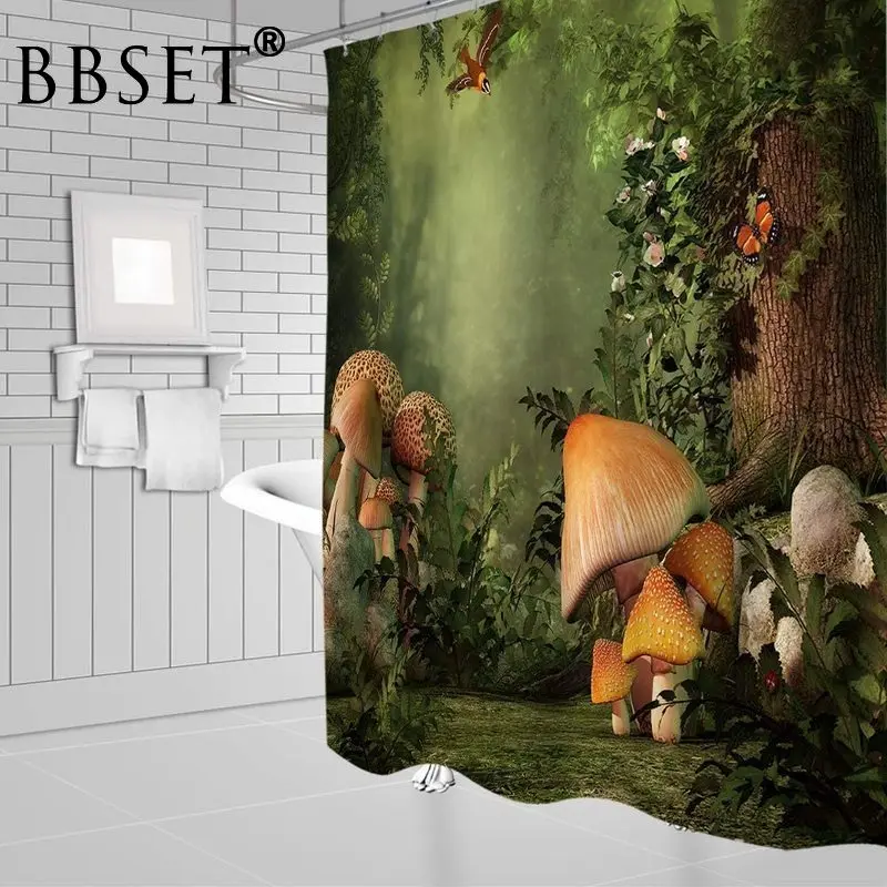 Fantasy Nature Shower Curtain Animals and Plants In Foggy Forest Pattern Waterproof Multi-size Cortina De Bano Bathroom Decor
Fantasy Nature Shower Curtain Animals and Plants In Foggy Forest Pattern Waterproof Multi-size Cortina De Bano Bathroom Decor