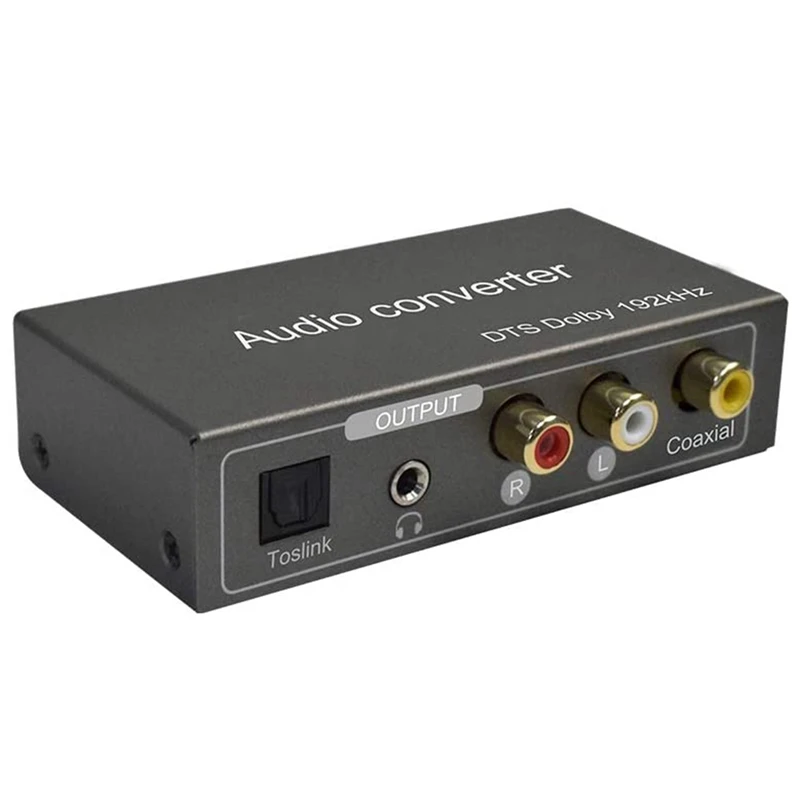 

Top Deals 192KHz Multifunctional Digital to Analog Audio Converter, Audio Adapters for ARC Toslink Coaxial to 3.5Jack