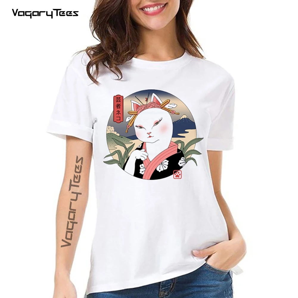 New Summer Fashion Women Short Sleeve Japanese Neko Geisha Print T-Shirt Funny Animal Harajuku Woman Casual Top Cute Girl Tshirt
New Summer Fashion Women Short Sleeve Japanese Neko Geisha Print T-Shirt Funny Animal Harajuku Woman Casual Top Cute Girl Tshirt