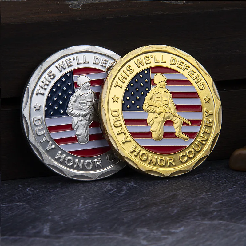 United States of America Army Veteran Souvenir Military Coin This We'll Defend Challenge Coin Gold Plated Commemorative Coin
United States of America Army Veteran Souvenir Military Coin This We'll Defend Challenge Coin Gold Plated Commemorative Coin