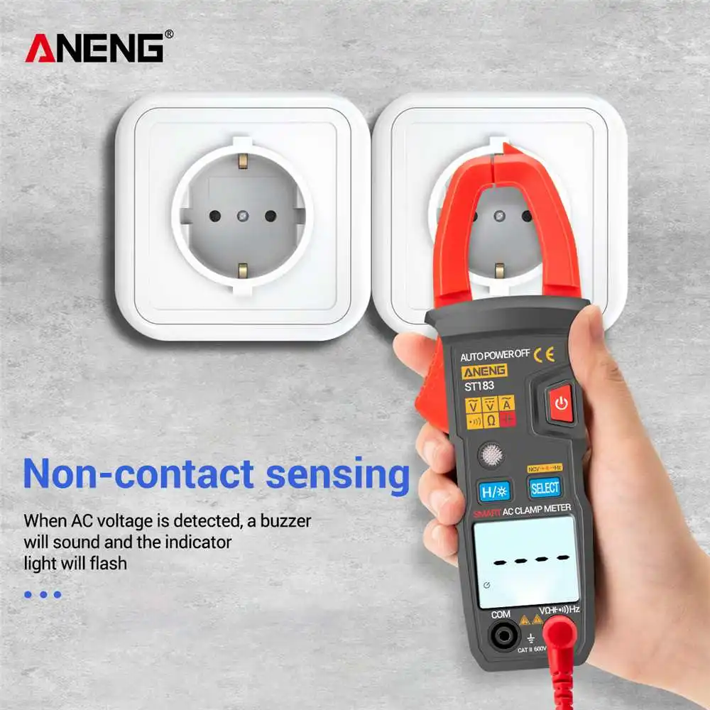 ANENG ST182 Digital Clamp Meter DC/AC Voltage Tester Clamp Multimeter Voltages Detect Hz Capacitance NCV Ohm Auto Ranging Test
ANENG ST182 Digital Clamp Meter DC/AC Voltage Tester Clamp Multimeter Voltages Detect Hz Capacitance NCV Ohm Auto Ranging Test