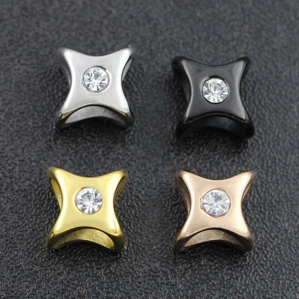 316L Stainless Steel 5mm Double Hole European Charms Beads Crystal Bead Charms for Leather Bracelet DIY Jewelry Making
316L Stainless Steel 5mm Double Hole European Charms Beads Crystal Bead Charms for Leather Bracelet DIY Jewelry Making