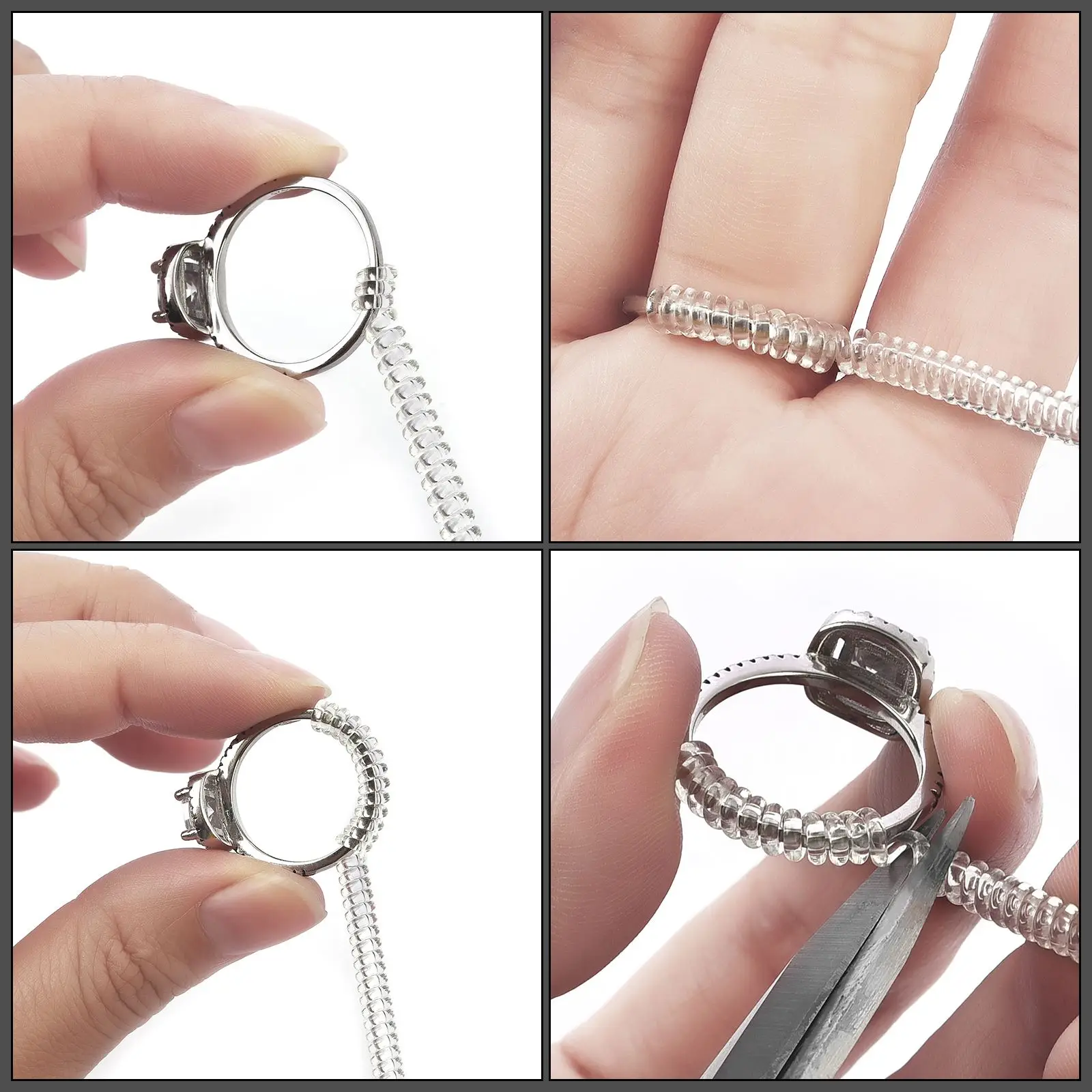 Набор инструментов для ювелирных изделий - регулировка размера кольца, прозрачная спиральная кабельная натяжка, уменьшитель напряжения, регулируемый оптовый.