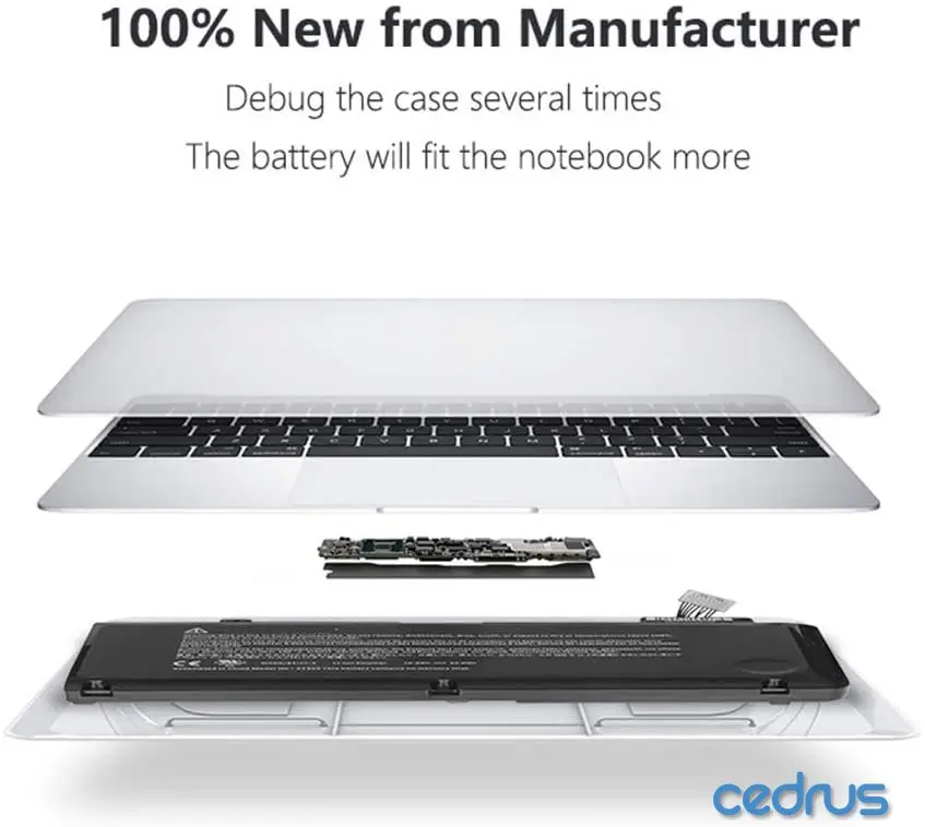 Cedrus Laptop Battery for MacBook Pro 13 Inch A1278 A1322 (10.95V 63.5Wh)
Cedrus Laptop Battery for MacBook Pro 13 Inch A1278 A1322 (10.95V 63.5Wh)