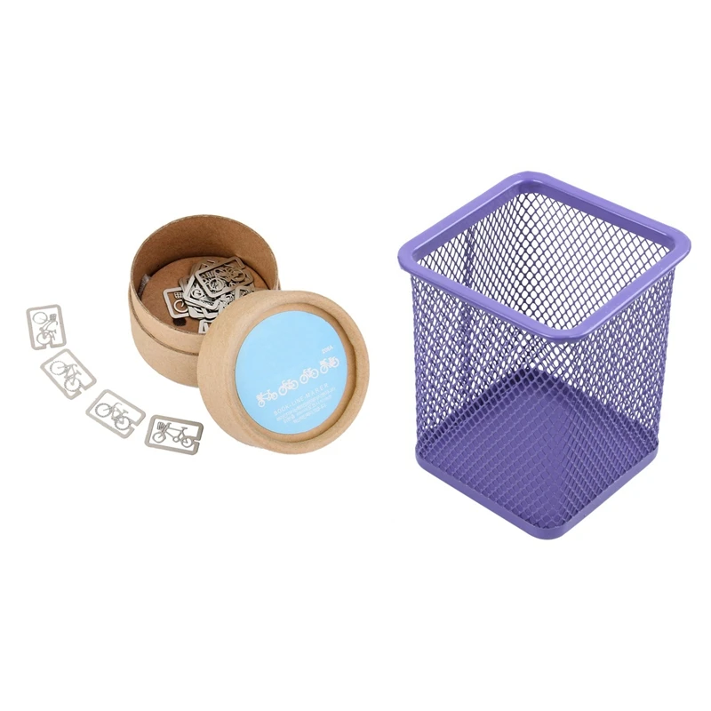 Purple Metal Rectangle Shaped Mesh Pen Pencil Holder Organizer with 20Pcs Bookmark Souvenirs Field Line Marker
Purple Metal Rectangle Shaped Mesh Pen Pencil Holder Organizer with 20Pcs Bookmark Souvenirs Field Line Marker