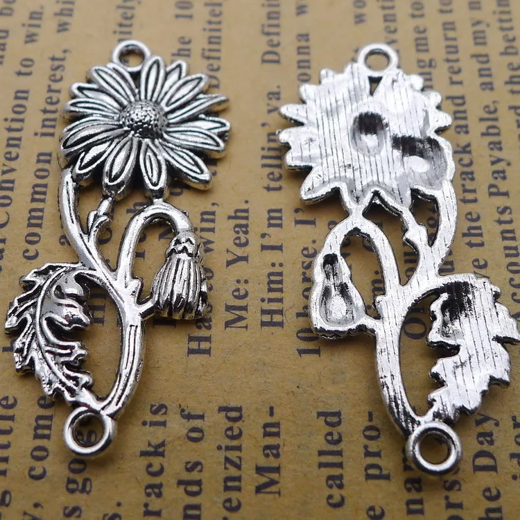 10PCS/Lot 20*24mm Antique Silver Plated Exquisite Sunflower Connector / Fit Necklace Pendant Handmade DIY Jewelry
10PCS/Lot 20*24mm Antique Silver Plated Exquisite Sunflower Connector / Fit Necklace Pendant Handmade DIY Jewelry