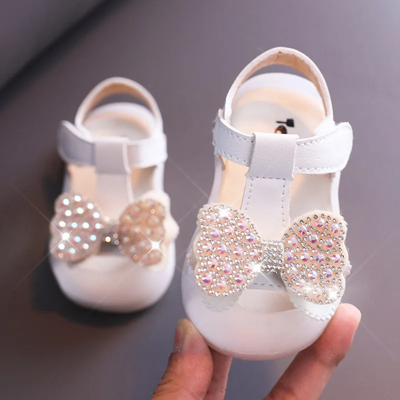 

Baby Sandals for Girls Cherry Closed Toe Toddler Infant Kids Princess Walkers Baby Little Girls Shoes Children Sandals