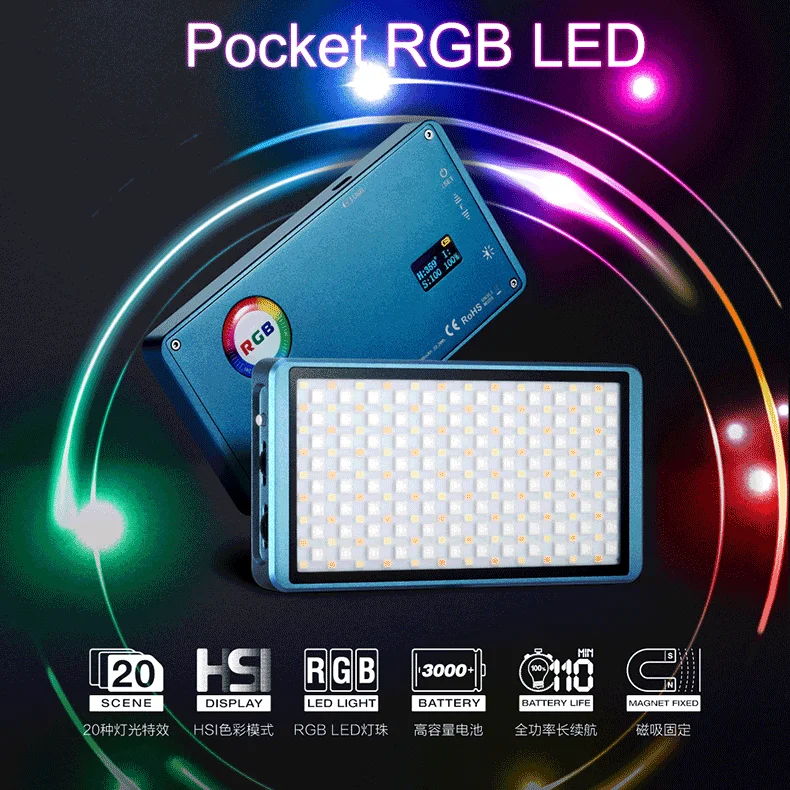 Falcon Eyes 12W Mini Pocket RGB LED Light On Camera Portable For Video/Studio/Youtube/Vlog Photography Lighting Fill Lamp F7II
Falcon Eyes 12W Mini Pocket RGB LED Light On Camera Portable For Video/Studio/Youtube/Vlog Photography Lighting Fill Lamp F7II