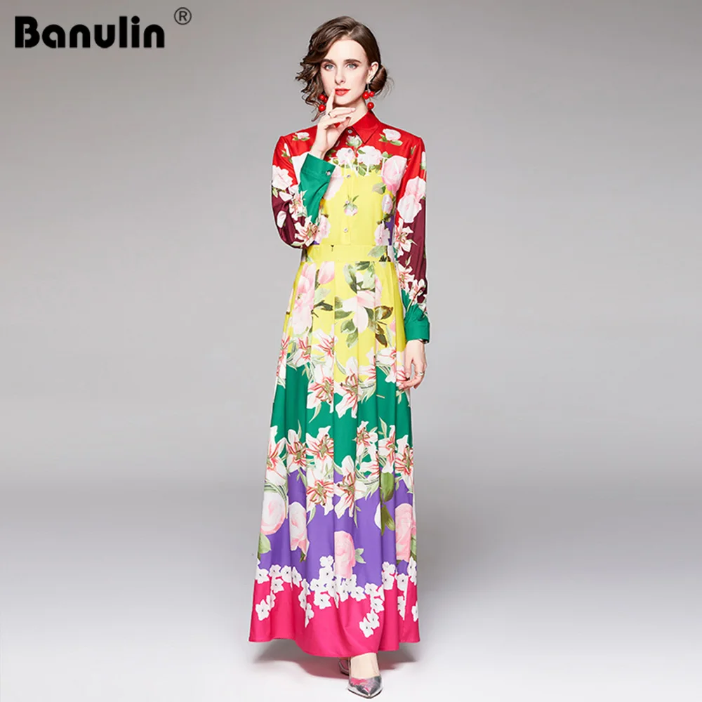 Banulin 2021 Autumn Runway Designer Maxi Dress Women Long Sleeve Turn Down Neck Charming Floral Print Long Party Dress N78621
Banulin 2021 Autumn Runway Designer Maxi Dress Women Long Sleeve Turn Down Neck Charming Floral Print Long Party Dress N78621