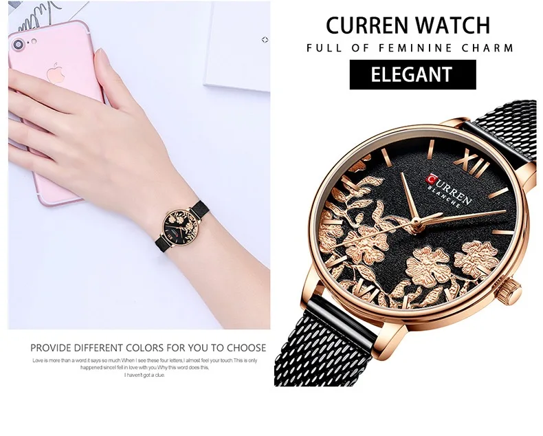 The new top luxury brand CURREN women's fashion watch engraving dial simple atmosphere business leisure party exclusive watch
The new top luxury brand CURREN women's fashion watch engraving dial simple atmosphere business leisure party exclusive watch