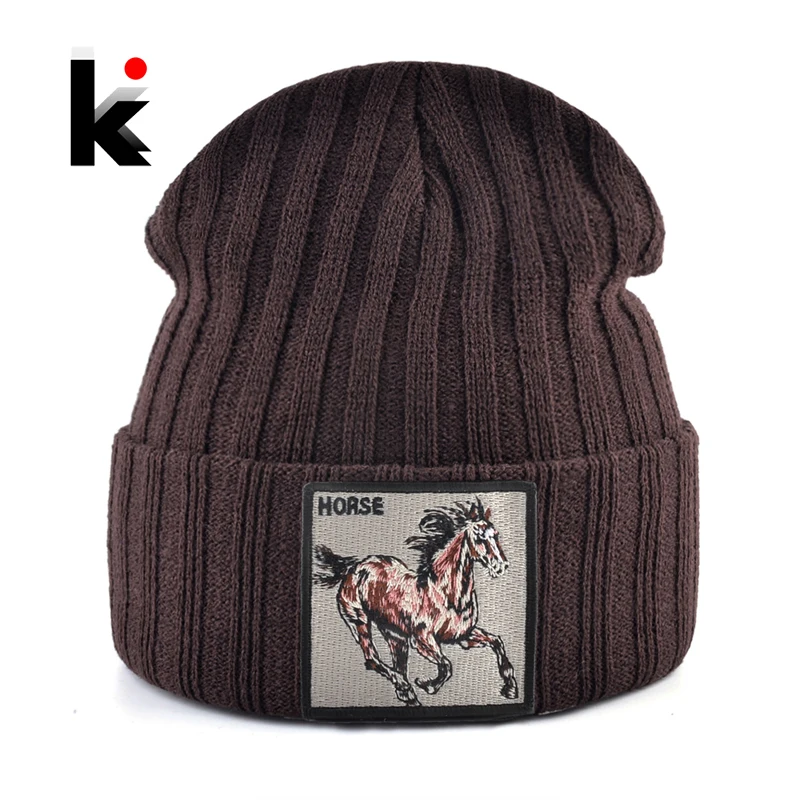 New Skullies Beanies With Horse Embroidery Patch Knitted Solid Color Hats For Men Women Outdoor Streetwear Bonnet Cap Boys Hat
New Skullies Beanies With Horse Embroidery Patch Knitted Solid Color Hats For Men Women Outdoor Streetwear Bonnet Cap Boys Hat